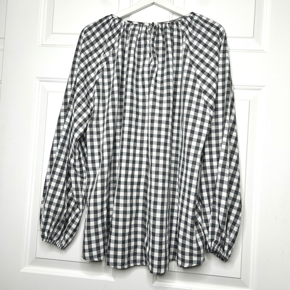 Andree by Unit Gingham Blouse Long Sleeve Checkered Top Casual Size 1X - Picture 4 of 6